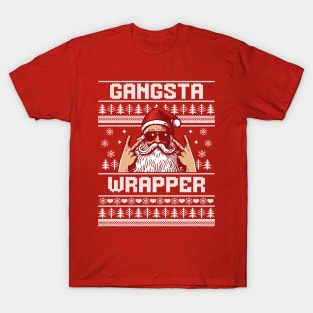 Gangsta Wrapper - Funny Santa Claus Ugly Christmas Sweater T-Shirt